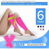 6 Pairs Calf Compression Sleeve Men Football Leg Sleeve Elastic Soccer Sleeve Calf Support Sock V1370-AZ4-17652