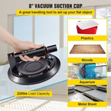 VEVOR Glass Suction Cup, 8'' Vacuum Suction Cup, 220lbs Load Capacity Vacuum Glass Lifter with V952-SBXPSLSBB-8IN2NBOV0