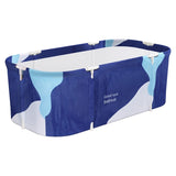 Weisshorn Foldable Bathtub PVC Spa Bucket Inflatable Cushion 134x65cm Navy Blue FB-PVC-140-DB