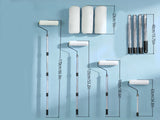 9 Inch Paint Roller Set with 170cm 4 Section Stainless Steel Extension Pole - 3 Roller Covers for V888-ELOSUNG57258