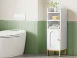 Artiss Bathroom Storage Cabinet Floor Organizer Toilet Corner Adjustable Shelf with Door White FURNI-G-BATH-AZ01-WH