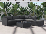 Ottoman-Style Outdoor Lounge Set in Black V264-OTF-507S-541S-BLK