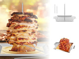 12.4 Inch Food Grade Stainless Steel Vertical Roaster Skewer Stand slow flow Tray Base Removable V1369-AZ3-W-14657