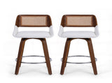 Artiss Wooden Bar Stools Set of 2 Swivel Kitchen Counter Stool Chair 60cm Seat Height BA-B-0369-RAT-WHX2
