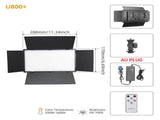 HridZ U800 LED Video Light Dimmable Bi-Color 2500K-8500K Panel, Remote-Controlled, for V571-HZUBICOLORLED-800