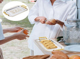 Hotel Kitchen Serving Tray, Golden Double Handle Design, and Practical V1369-AZ3-W-10667