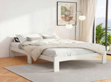 Artiss Bed Frame Double Size Wooden White JADE WBED-C-040D-137-AB