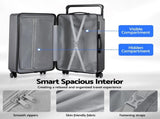 Wanderlite 28" Wide Handle Luggage Suitcase Travel TSA Lock Anthracite Grey LUG-PC-W-28-AG