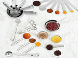 16Pc Magnetic Stainless Steel Measuring Cups & Spoons Set, 7 Heavy Duty Cups,8 Double Sided Spoons V1189-LWWAL-20260325-00628
