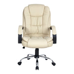 Artiss Executive Office Chair Leather Tilt Beige OCHAIR-G-9127-BG