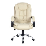 Artiss Executive Office Chair Leather Tilt Beige OCHAIR-G-9127-BG