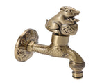 Antique Carved Faucet Bronze Copper Carp Retro Anti Rust Outdoor Garden Tap for Toilet G1/2in V1294-YM0717-3112220066811