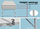 Weisshorn 7pc Camping Table Chair Set Outdoor Folding Aluminium Portable Picnic ALU-FOLD-BGX6-MDF-240