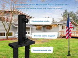 Flag Spike Ground Stake,Ground Spike Flag Pole Holder Metal Stakes for Ground, Flag Base, Universal V1370-AZ4-07614
