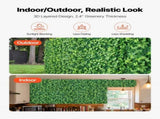 Artificial Plant Wall, 4 PCS 61 x 243.8 cm Artificial Boxwood Panels, Sun Protection Greenery V952-RZZWQPJSPJS3I04L4001V0