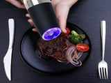 2PACK Gravity Electric Pepper and Salt Grinder Set Stainless Steel Black V1263-JX-7362