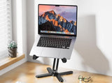 360 Degree Rotating Aluminum Laptop Stand Adjustable Desktop Holder for Notebook - Black V1263-JX-6315