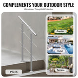 Handrails for Outdoor Steps, 31.5in Length 2 Crossbars Stair Hand Rail Kit, Transitional Stainless V952-BXGSLZFS80CMSOHDTV0