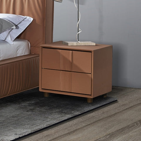 Louis Bedside Table MDF With PU Leather Wooden Legs V43-BST-LUIS