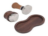 Coffee Hammer Tamping Kit Walnut Stainless Steel Tamper Distributor Set with Universal Base for V1294-YM0717-3118220188011