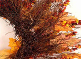 Maple Leaf Wreath Door Hanging Thanksgiving Wreath Halloween Vine Ornament V1294-YM0717-10173593