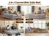 Artiss 1 Seater Corduroy Convertible Sofa Bed Pull Out Boneless Couch Grey SBED-M-FLD05-1S-GY