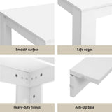 1 Artiss Dining Table and 4 Chairs Set White Wood DSET-120WH-086-WHX4