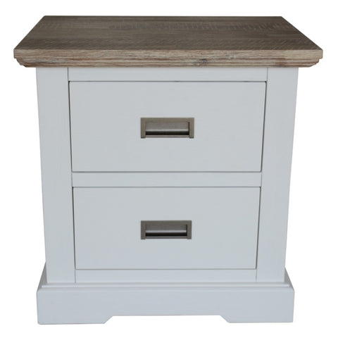 Fiona Bedside Tables 2 Drawers Storage Cabinet End Nightstand Table White Grey V315-VOB-FOLK-03