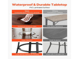Outdoor Round Bar Table, 60 cm Counter Bar Height Bistro Table, Patio Dining Tables with V952-HXZCLTJBZYX2Z6Y3K001V0
