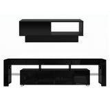 Artiss LED TV Unit & Coffee Table Set Storage Cabinet Black FUR-TV-COF-LED-BK