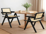 Levede 2x Black Wicker Armchair Dining Chair CH1101-BKX2