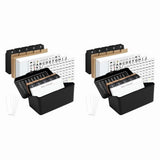 2 Set 3inchx5inch Index Card Holder with Lock, Index Card Box Organizer Storage with , for Home V1366-AZ2-W-15738