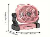 2-in-1 Portable Fan & Light, Quiet & Cool for Outdoor Use black V1232-BXSFS001