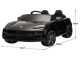Kahuna Black Porsche Macan Turbo EV Kids Ride On Car 12V Electric Car CAR-PSCH-666-BK