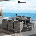 Bali 11 Piece Outdoor Dining Set-Grey V264-OTF-501S-LGR