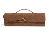 Retro Woven Baguette Handbag for Women Suede Texture PU Leather Shoulder Crossbody Bag Elegant V888-ELOSUNG41398