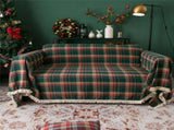 Plaid Couch Cover Checkered Sofa Covers Decorations Green and Red Grid Couch Cover for Farmhouse V1192-AZ-W-8379