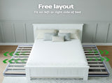 Artiss King Single Bed Frame and Bedside Table White WBED-03KS-FURNI-P16-AB