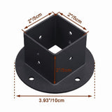 2Pcs 2X2 Square Fence Pole Flange Base Pergola Post Brackets Kit,Heavy Duty Wall Mount Anchor V1366-AZ2-W-17890