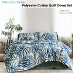 Ardor Palms Blue Polyester Cotton Quilt Cover Set King V442-INT-QUILTCS-PARADISEPALMS-BLUE-KI