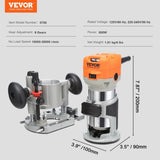 Wood Router, 1.25HP 800W, Compact Wood Trimmer Router Combo Tool with Plunge and Fixed Base, V952-YXKXBJ710W65AH7WLV3