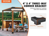 Pergola Bracket Kit 4''x4'', 4pcs 3-Way Heavy Duty Corner Bracket Woodworks DIY V952-LPJJST4PCS4X7SP6AV0