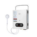 Devanti Portable Gas Water Heater 6LPM Outdoor Camping Shower White GWH-A-LPG-4DZ-WH