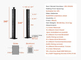 4-Pack Cable Railing Post, 914x25x50 mm Horizontal-Hole Deck Railing Post with Pre-Drilled Holes, V952-4JZLGZXHS914UUOI6001V0