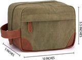 1 Piece Green Canvas Toiletry Bag, Waterproof Travel Organizer V1237-MS-912-153