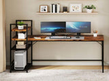 Levede Computer Desk Study Home Table with 4-Tier Shelf DH1070-DBR-AU