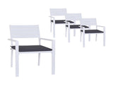 Gardeon 4PC Outdoor Dining Chairs Stackable Aluminum Lounge Chair Patio Furniture ODF-CHAIR-ALU-WH-4X