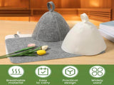 6Pcs Sauna Hats & 6Pcs Sauna Mats, Felt Sauna Hat, Bath Hair Caps with Loops, Heat Insulation Sauna V1107-113-14727