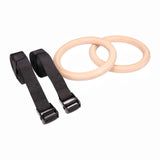 VERPEAK Wooden Gymnastic Rings with Adjustable Straps Heavy Duty Exercise Gym Rings Wooden V227-9300302011311