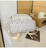 Aesthetic Backpack Flowers Backpack Cute Floral Backpack Spring Summer Backpack Casual Daypack V1366-AZ2-W-03336